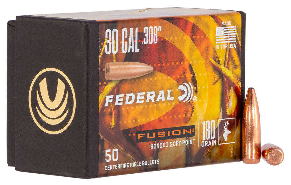 Federal Fusion 30 Cal .308 180gr Soft Point Component Bullets 50 Per Box