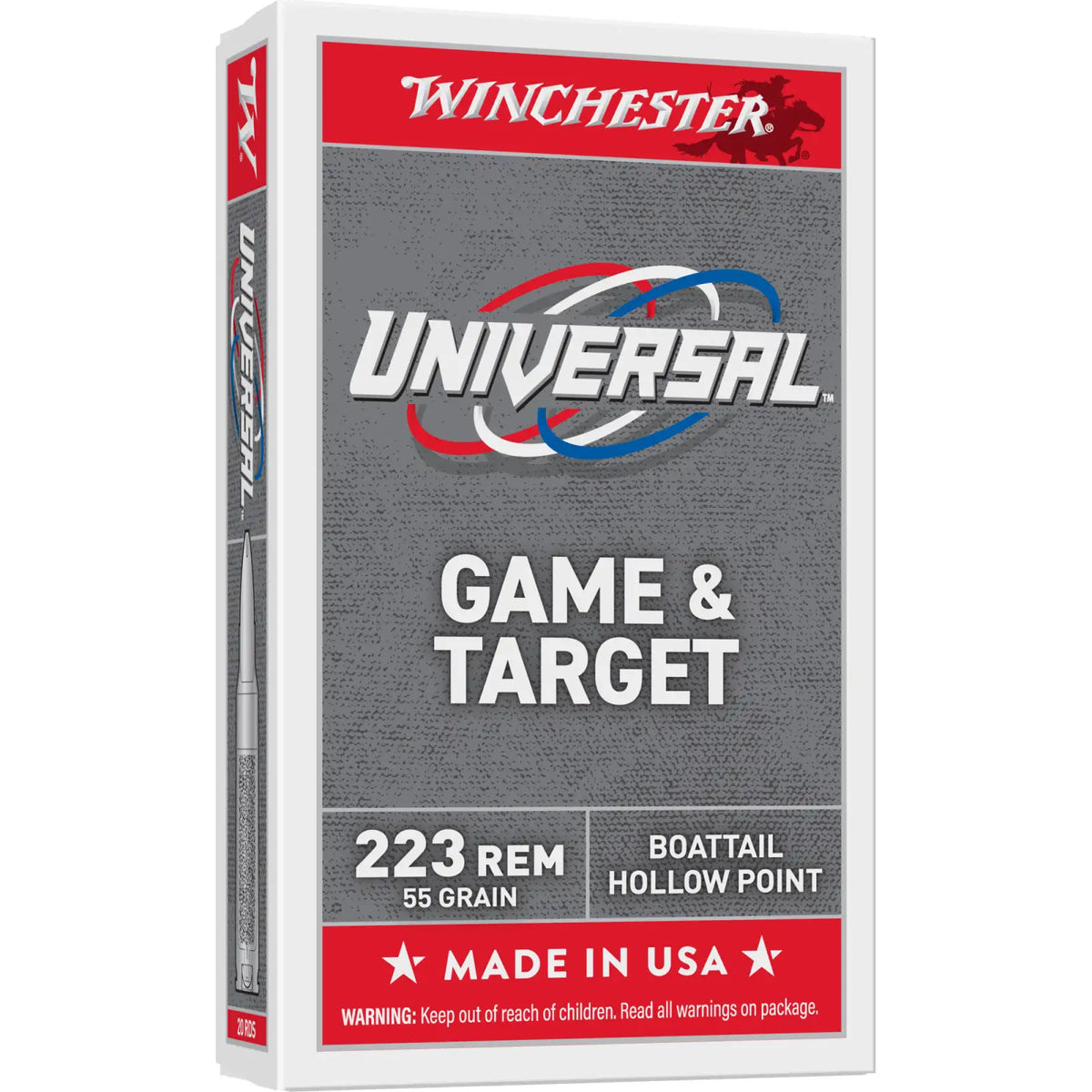 Winchester .223 Remington Rifle Ammo UNIVERSAL Full Metal Jacket FMJ 55 grain 