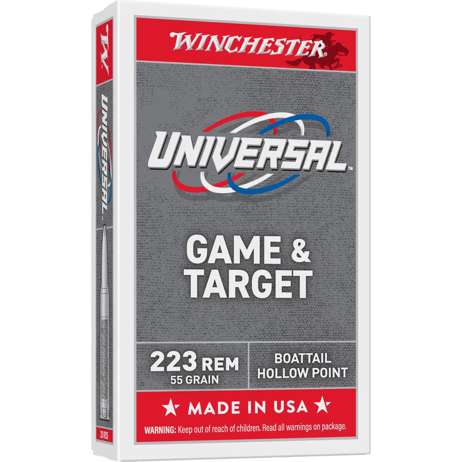 Winchester .223 Remington Rifle Ammo UNIVERSAL Full Metal Jacket FMJ 55 grain 