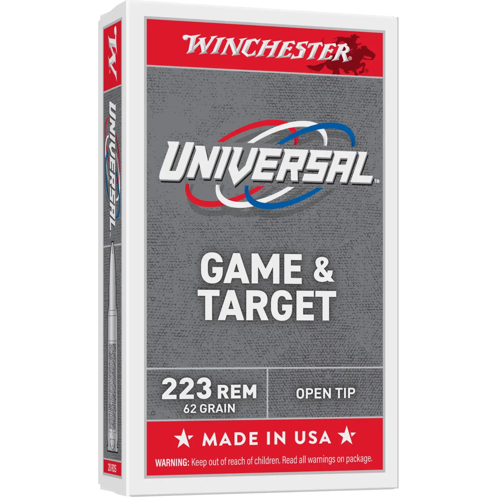 Winchester .223 Remington Rifle Ammo UNIVERSAL Full Metal Jacket FMJ 62 grain 