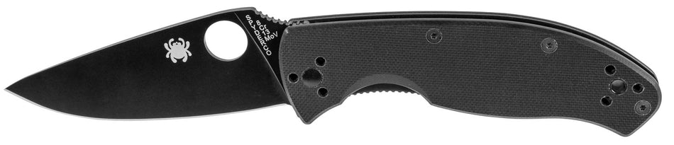 Spyderco Tenacious C122GBBKP 3.39" Folding Knife Black Matte 8Cr13MoV Drop Point Blade Black Textured G10 Handle