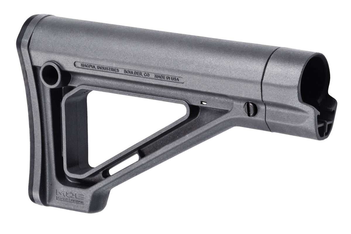 Magpul MOE Fixed Carbine Stock Gray Synthetic AR-15/M16/M4 Mil-Spec Tube - MAG480-GRY