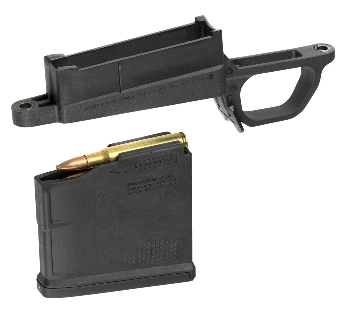 Magpul MAG489-BLK Hunter 700L Stock Drop-In Bolt Action Magazine Well Black Polymer with PMAG5 AC Magazine