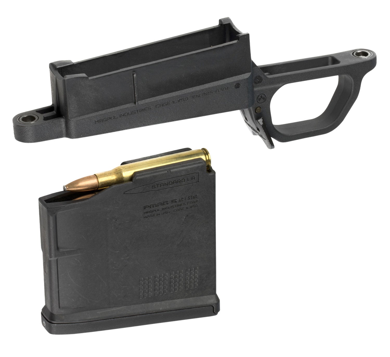 Magpul MAG489-BLK Hunter 700L Stock Drop-In Bolt Action Magazine Well Black Polymer with PMAG5 AC Magazine