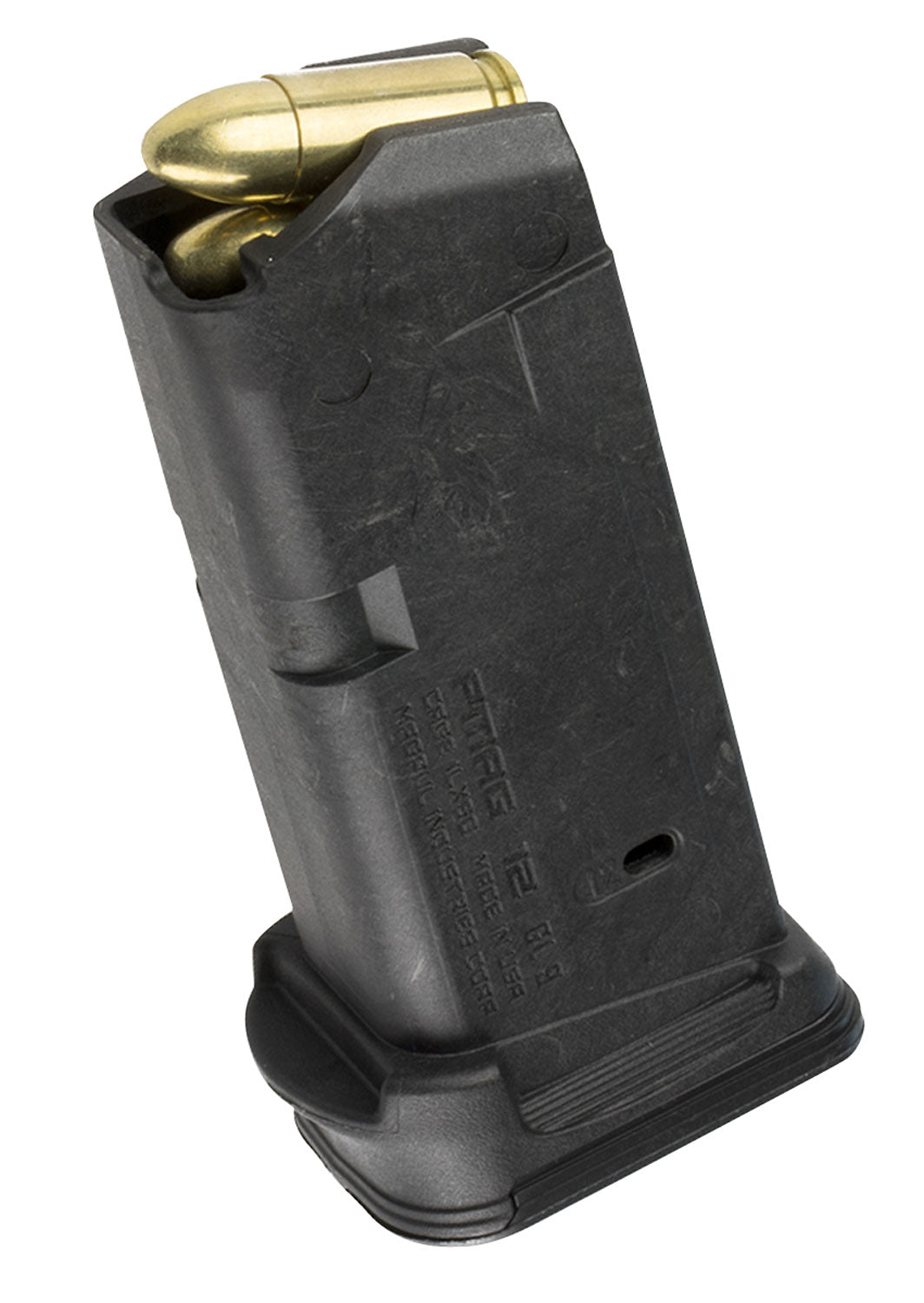 Magpul MAG674BLK PMAG GL9 12rd 9mm Luger Glock 26 Compatible Subcompact Handgun Magazine Black