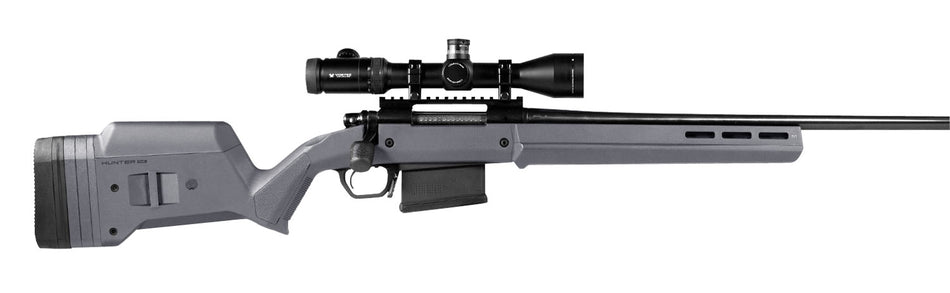 Magpul Hunter American Fixed Stock Stealth Gray with Aluminum Bedding Block & Adj Comb for Ruger American Short Action