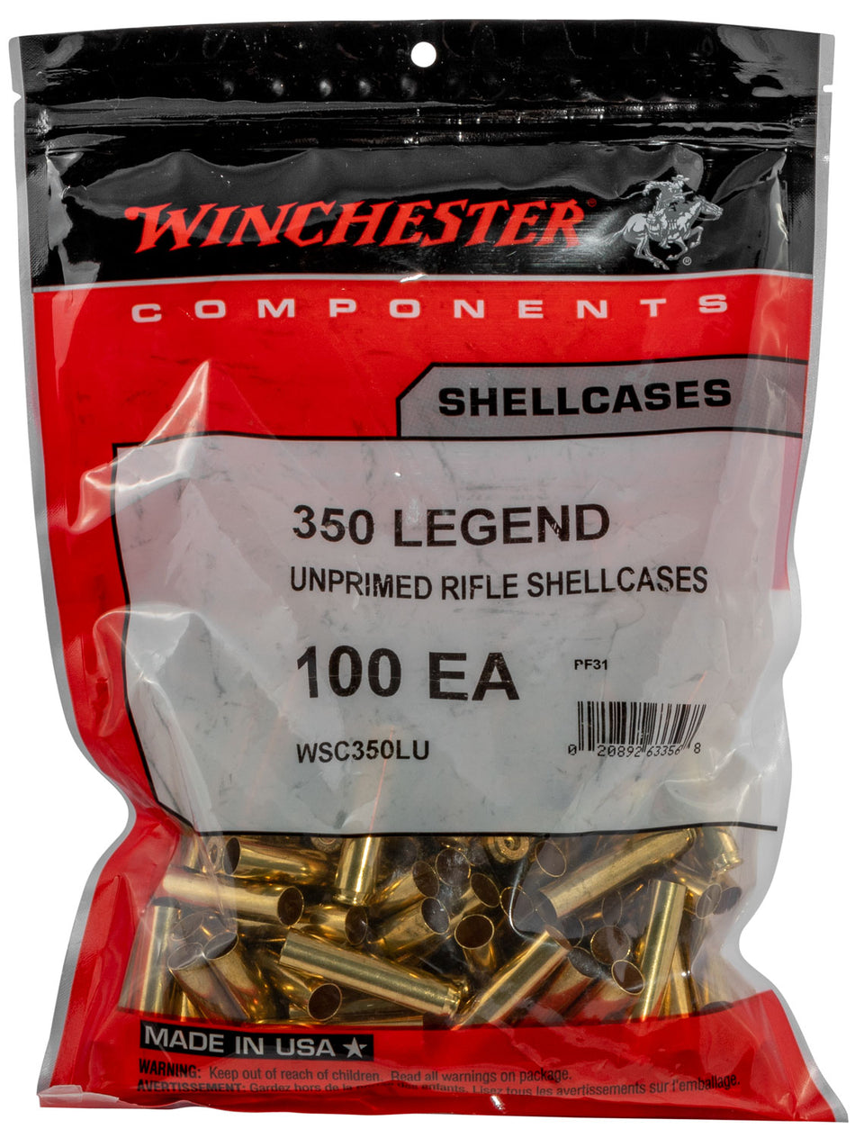Winchester .350 Legend Unprimed Brass Rifle Cases 100 Per Bag