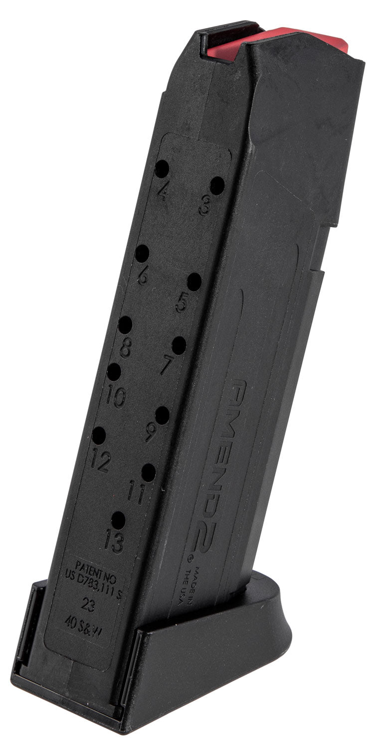 Amend2 A2-23 13rd .40 S&W Magazine Compatible with Glock 23 Black Polymer