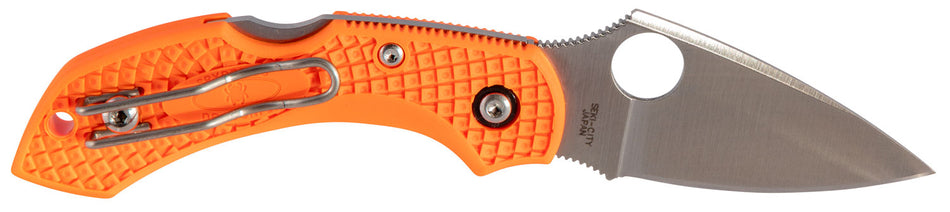Spyderco Dragonfly 2 C28POR2 2.30" Folding Knife VG-10 Leaf-Shaped Blade Orange FRN Handle Back Lock