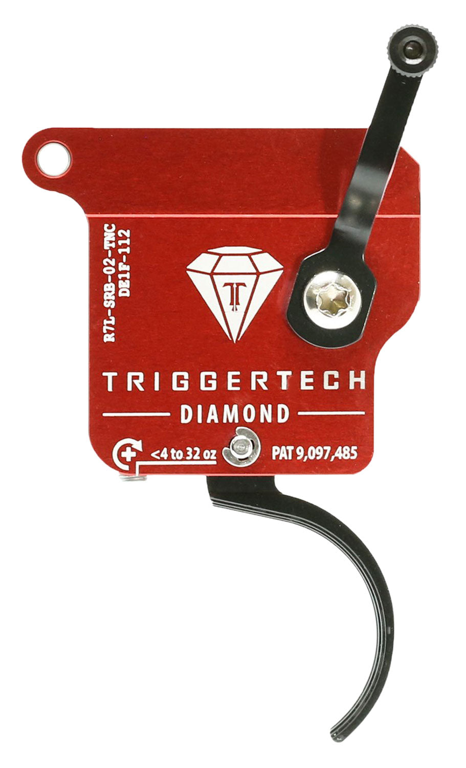 TriggerTech R7LSRB02TNC Rem 700 Diamond Left-Hand Single-Stage Curved Trigger Without Bolt Release