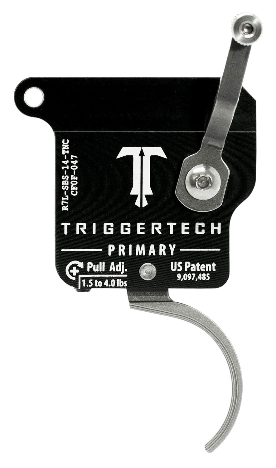 TriggerTech R7LSBS14TNC Rem 700 Primary Left-Hand Single-Stage Curved Trigger, 1.5-4 lb Pull