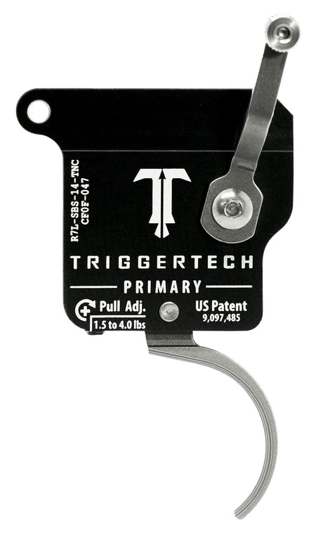 TriggerTech R7LSBS14TNC Rem 700 Primary Left-Hand Single-Stage Curved Trigger, 1.5-4 lb Pull