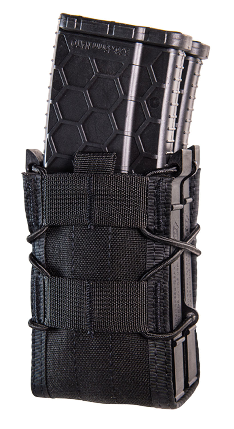 High Speed Gear 112R00BK TACO X2R Black Nylon MOLLE Double Rifle Magazine Pouch Polymer Brackets