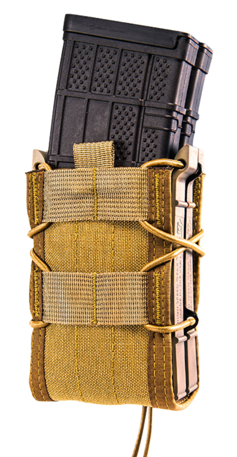 High Speed Gear 112R00CB TACO X2R Coyote Brown MOLLE Double Rifle Magazine Pouch Polymer Brackets