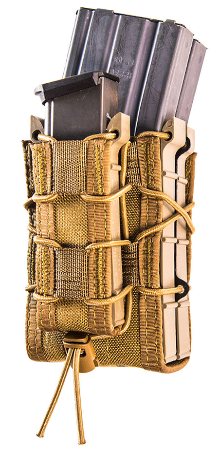 High Speed Gear 112RP0CB TACO X2RP Coyote Brown MOLLE Triple Magazine Pouch 2 Rifle 1 Pistol Nylon