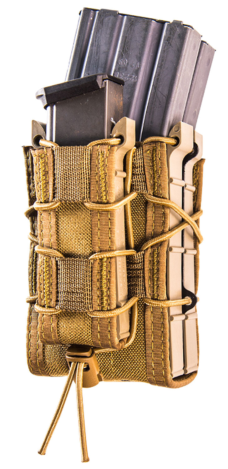 High Speed Gear 112RP0CB TACO X2RP Coyote Brown MOLLE Triple Magazine Pouch 2 Rifle 1 Pistol Nylon