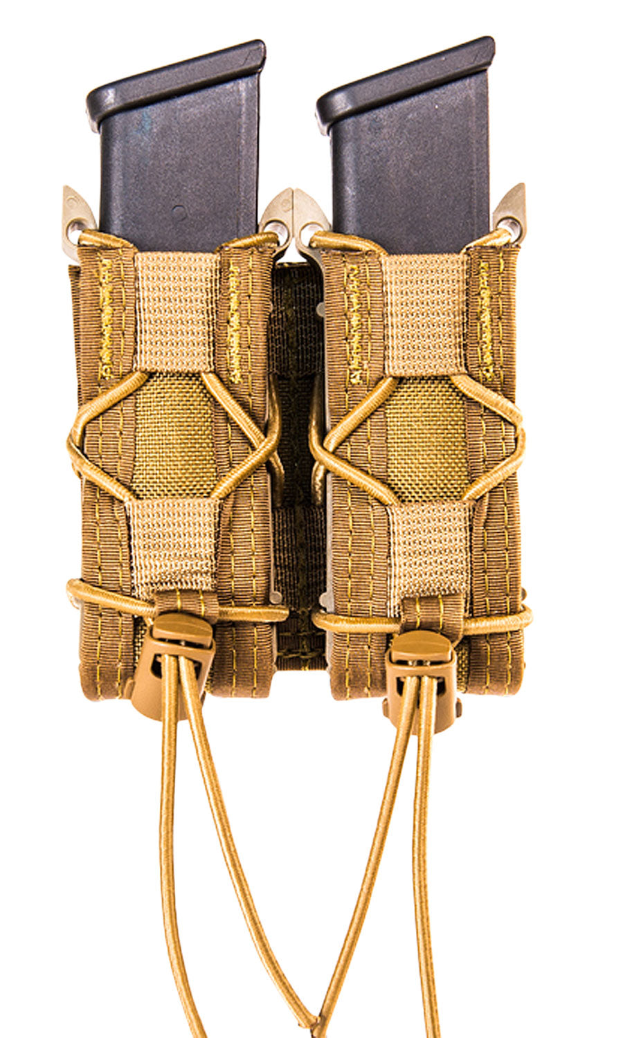 HSGI 11PT02CB TACO Double Pistol Magazine Pouch Coyote Brown Nylon MOLLE 2" Belt