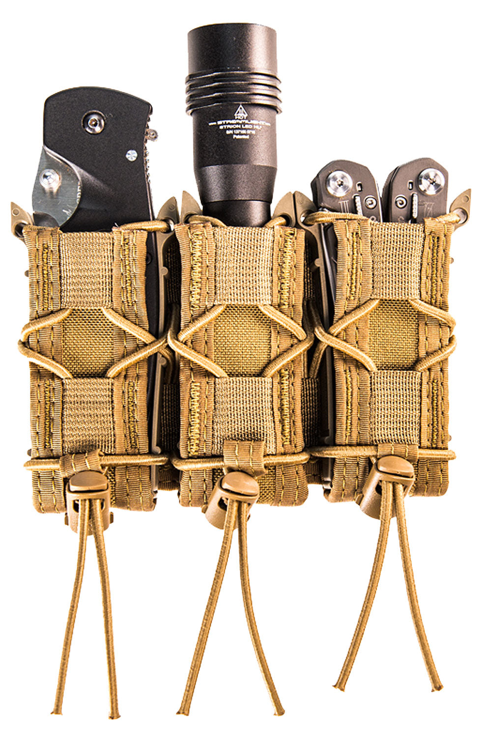 HSGI 11PT03CB TACO Triple Pistol Magazine Pouch Coyote Brown Nylon MOLLE 2" Belt