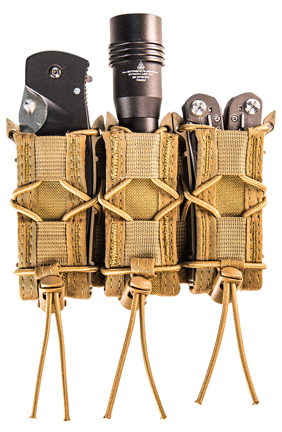 HSGI 11PT03CB TACO Triple Pistol Magazine Pouch Coyote Brown Nylon MOLLE 2" Belt