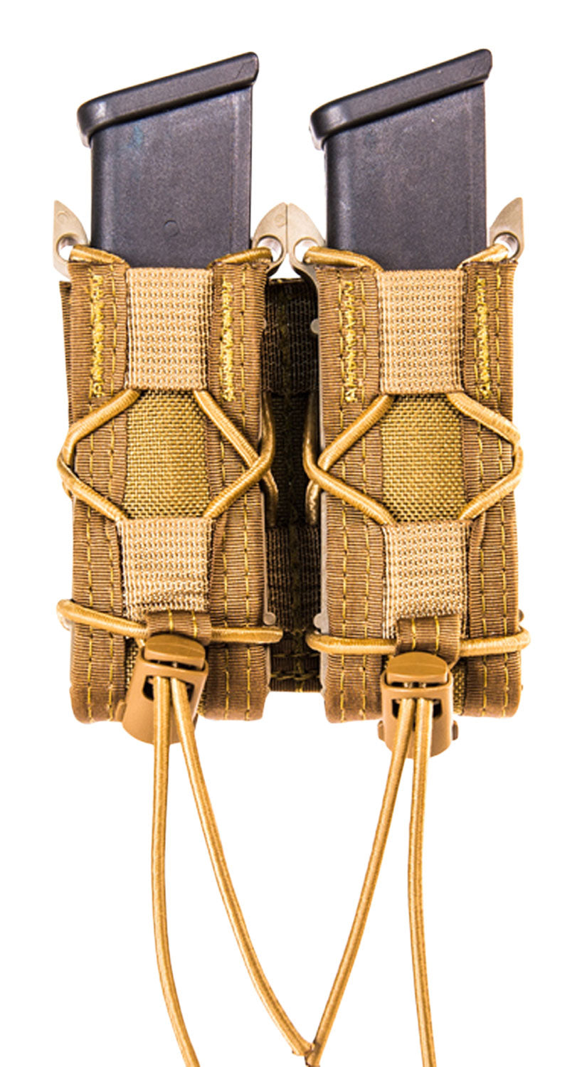 HSGI 13PT12CB TACO Double Pistol Magazine Pouch Coyote Brown Nylon Belt Compatible