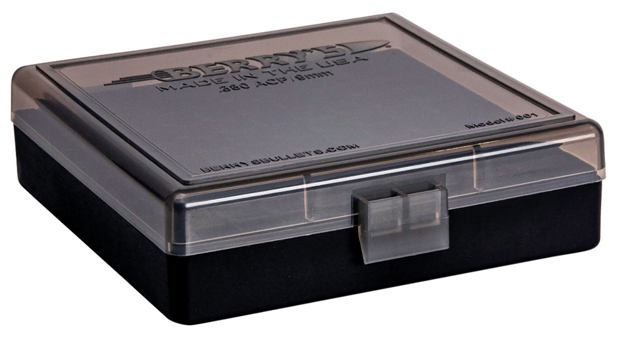 Berry's Ammo Box 9mm/.380 ACP 100 Rounds Smoke/Black Polypropylene Flip-Top
