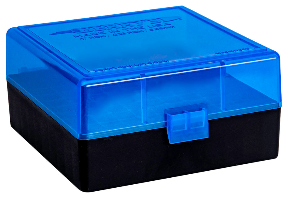 Berry's 100rd Ammo Storage Box 223Rem/5.56NATO Blue and Black Polypropylene