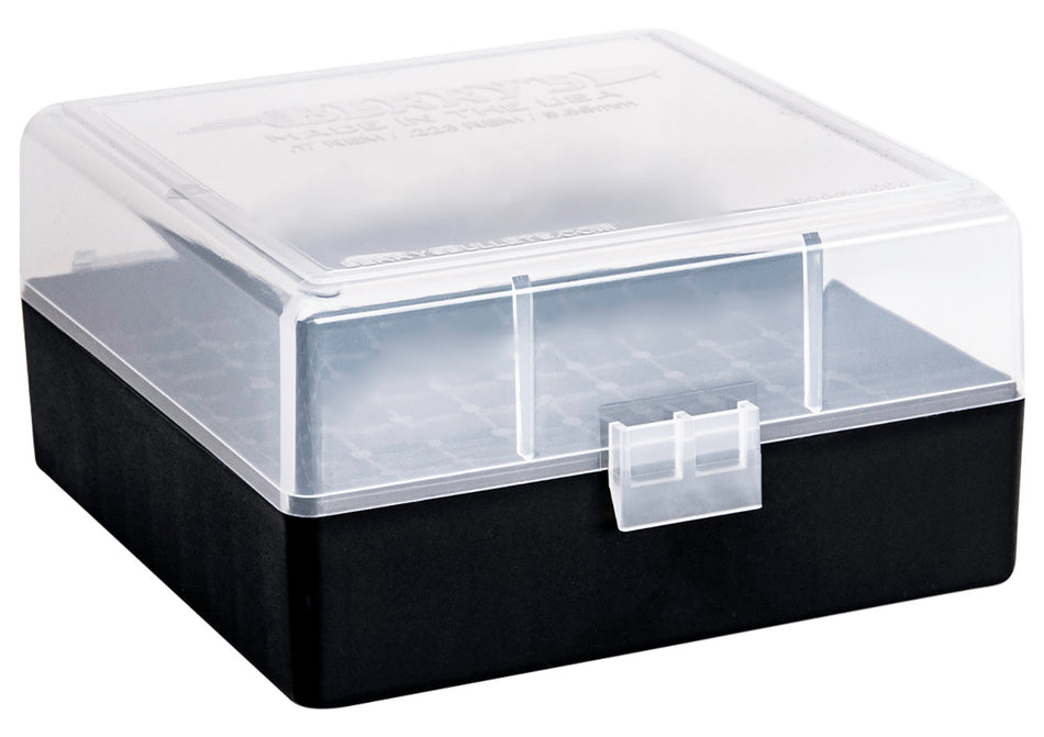 Berry's 100rd Ammo Storage Box 223Rem/5.56NATO Clear and Black Polypropylene