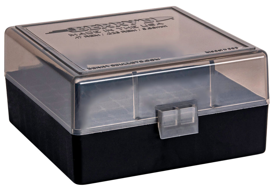 Berry's 100rd Ammo Storage Box 223Rem/5.56NATO Smoke and Black Polypropylene