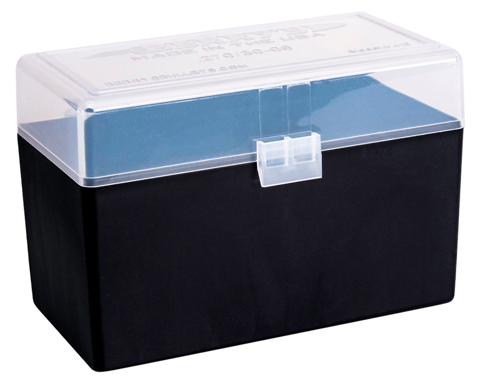 Berry's 50rd Ammo Storage Box 270Win/30-06 Springfield Clear and Black Polypropylene