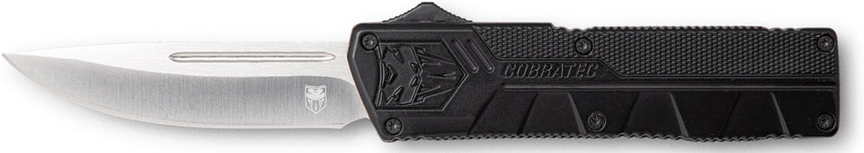 CobraTec Lightweight 3.25" OTF Drop Point D2 Steel Blade Black Aluminum Handle Pocket Clip
