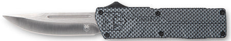 CobraTec CFCTLWDNS Lightweight OTF 3.25" Drop Point Plain D2 Blade Carbon Fiber Handle Pocket Clip