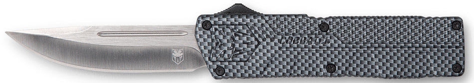 CobraTec CFCTLWDNS Lightweight OTF 3.25" Drop Point Plain D2 Blade Carbon Fiber Handle Pocket Clip