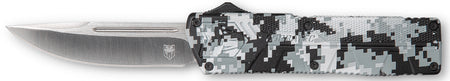 CobraTec WDCCTLWDNS Lightweight OTF 3.25" Drop Point Plain D2 Blade Winter Digi Camo Handle Pocket Clip