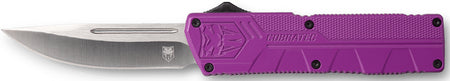 CobraTec PURCTLWDNS Lightweight OTF 3.25" Drop Point Plain D2 Blade Purple Handle Pocket Clip