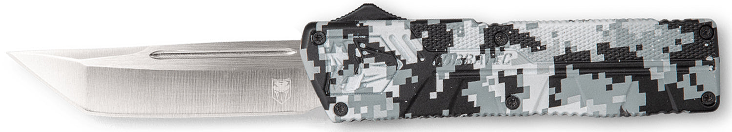 CobraTec WDCCTLETNS Lightweight OTF 3.25" Tanto Plain D2 Blade Winter Digi Camo Handle Pocket Clip