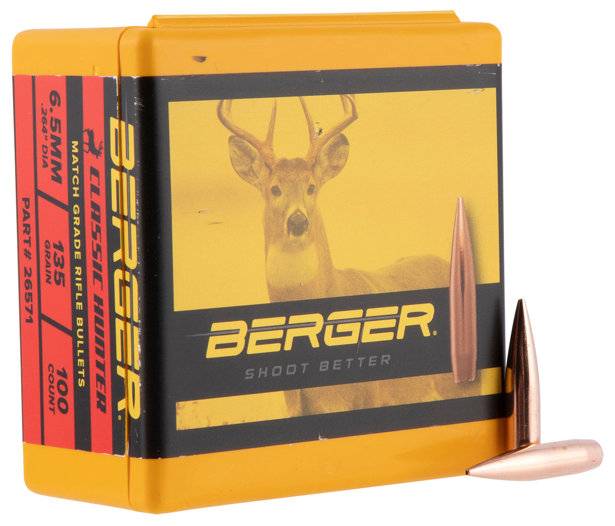 Berger Classic Hunter 6.5 Creedmoor 135gr Match Grade Boat Tail Bullets 100/Box