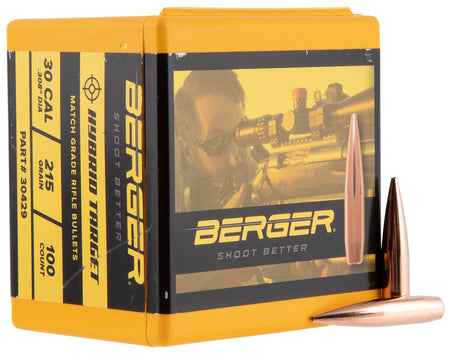 Berger Hybrid Target Match Grade 30 Caliber 215gr Competition Bullets 100/Box