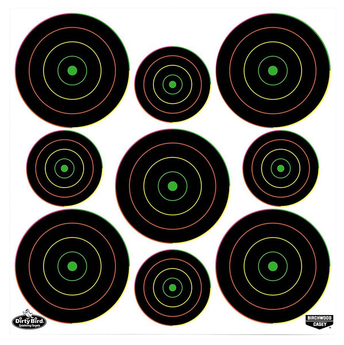 Birchwood Casey Dirty Bird 35828 Bullseye Tagboard Hanging Pistol/Rifle Target Black/Green 20 Pack