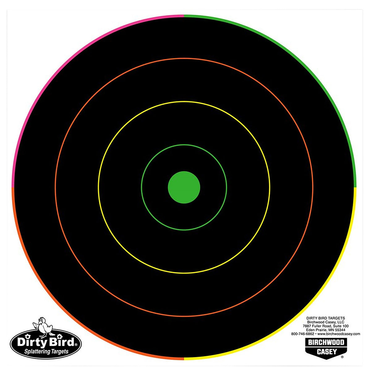 Birchwood Casey Dirty Bird 35820 8" Bullseye Tagboard Hanging Pistol/Rifle Target Black/Green 20 Pack