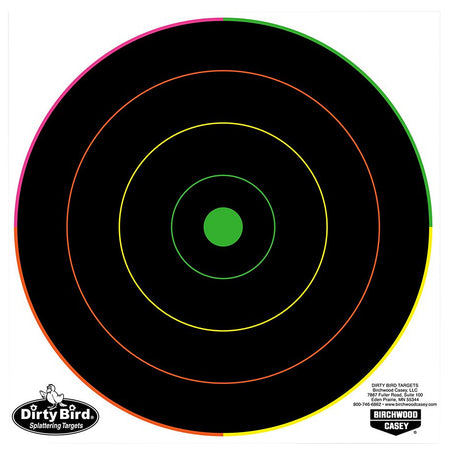 Birchwood Casey Dirty Bird 35820 8" Bullseye Tagboard Hanging Pistol/Rifle Target Black/Green 20 Pack