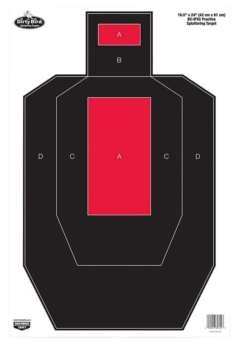 Birchwood Casey Dirty Bird IPSC Hanging Pistol Paper Target 16.5"x24" White Splatter 3 Pack