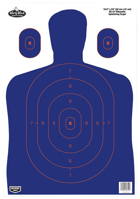 Birchwood Casey Dirty Bird Silhouette Hanging Target 16.5"x24" Fluorescent Orange Splatter 3 Pack