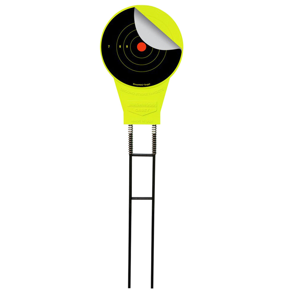 Birchwood Casey Ground Strike Belly Dancer Reactive Metal Target Yellow Spring Motion with ShootNC Targets