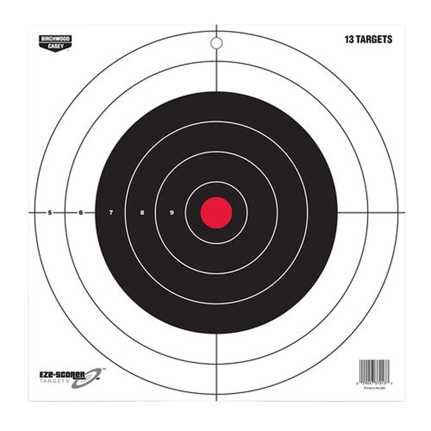 Birchwood Casey 37013 EZE-Scorer 12" Bullseye Hanging Paper Target Black/Red 13 Pack