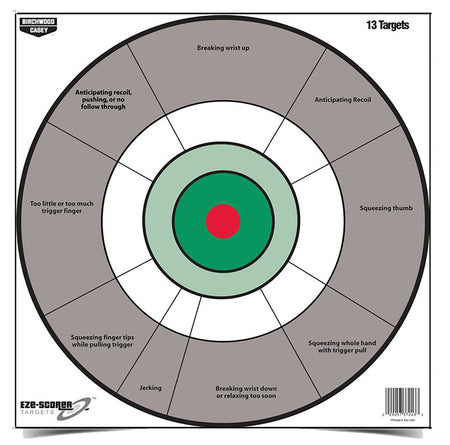 Birchwood Casey 37245 EZE-Scorer 12" Paper Bullseye Hanging Target Gray/White 13 Per Package
