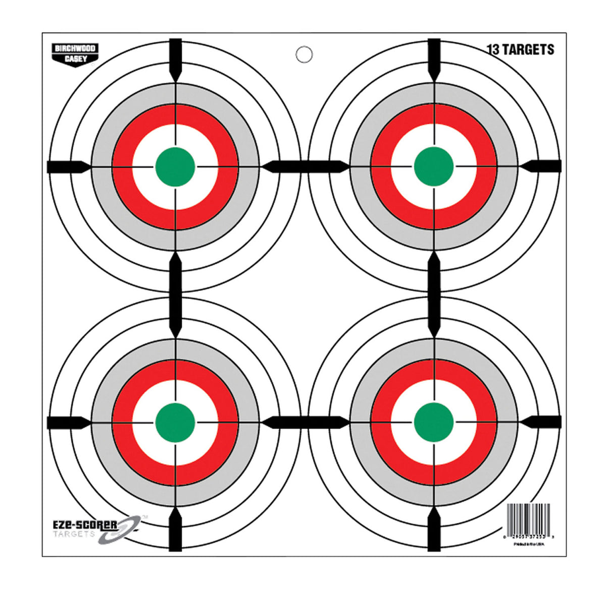 Birchwood Casey 37253 EZE-Scorer 12" Multi-Color Bullseye Paper Hanging Target 13 Pack