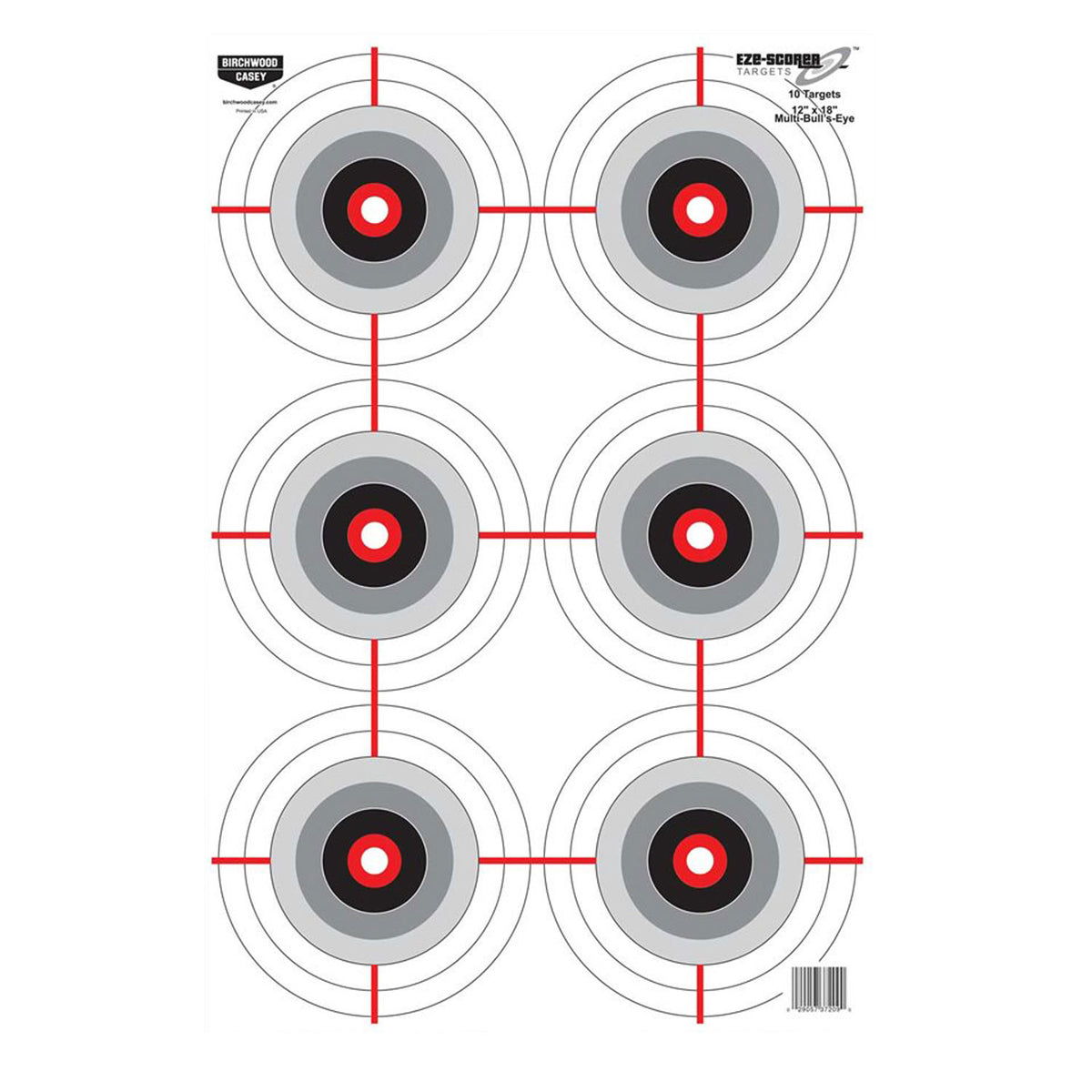 Birchwood Casey 37209 EZE-Scorer Universal 12" x 18" Paper Bullseye Target Black/White 10 Per Package