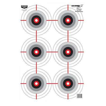 Birchwood Casey 37209 EZE-Scorer Universal 12" x 18" Paper Bullseye Target Black/White 10 Per Package