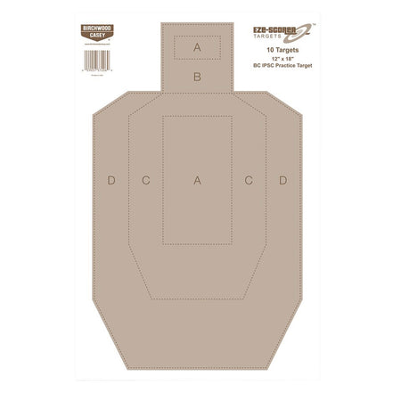 Birchwood Casey 37206 EZE-Scorer 12"x18" IPSC Silhouette Paper Target Tan Universal 10 Per Package