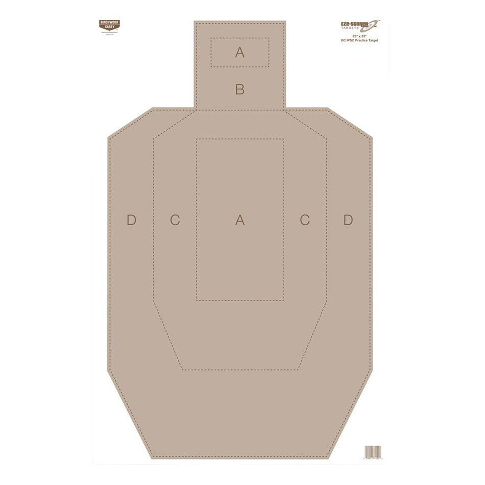Birchwood Casey 37029 EZE-Scorer 23"x35" IPSC Silhouette Paper Target Tan Universal 5 Per Package